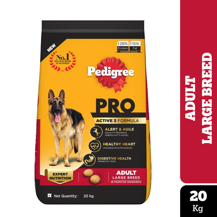 Pedigree PRO Dry Dog Food - Active Adult Dogs Large Breed (18+ Months)