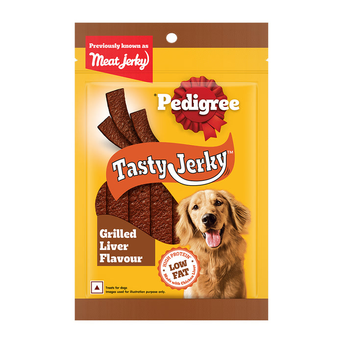 PedigreeÂ® Tasty Jerkyâ„¢ Dog Treat, Grilled Liver Flavour, 70 g, Jerky-style Treats for Bonding, Low-fat and High-protein* Dog Treats