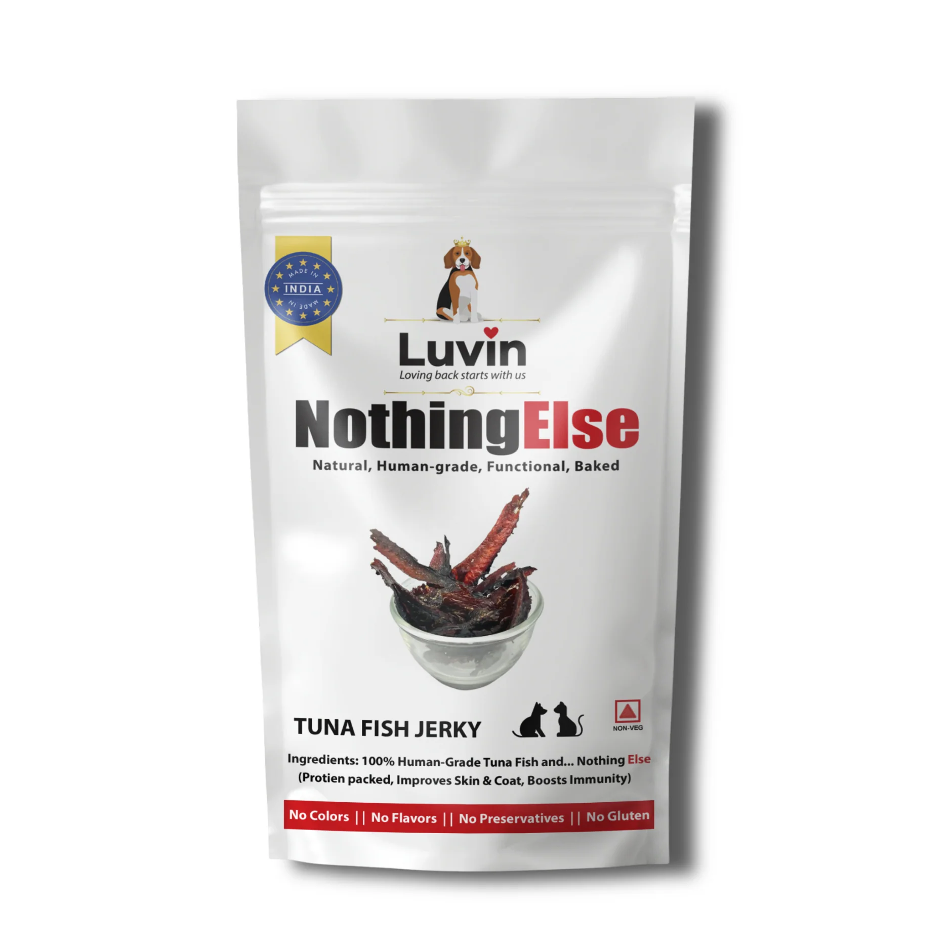Luvin Nothing Else Tuna Jerky Treats for Dogs & Cats-70g - Pack of 5