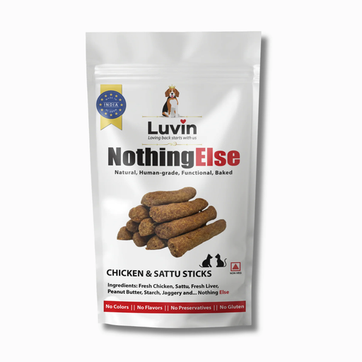 Luvin Chicken & Sattu Sticks Treat for Dogs & Cats-150g - Pack of 5