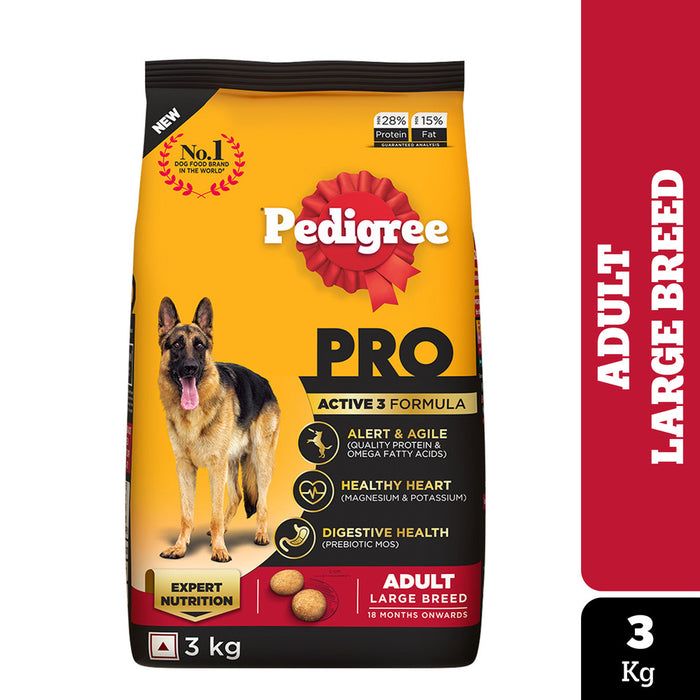 Pedigree PRO Dry Dog Food - Active Adult Dogs Large Breed (18+ Months)