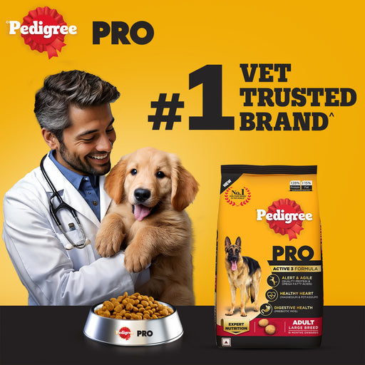 Pedigree PRO Dry Dog Food - Active Adult Dogs Large Breed (18+ Months)