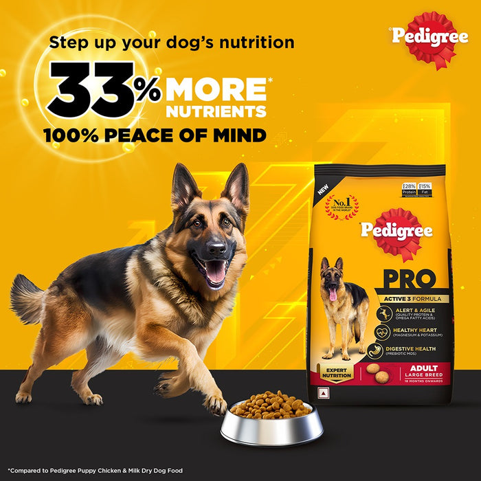 Pedigree PRO Dry Dog Food - Active Adult Dogs Large Breed (18+ Months)