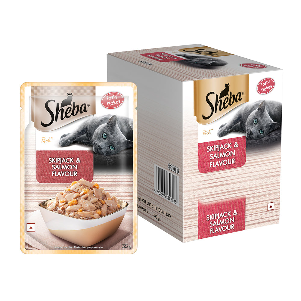 Sheba Wet Cat Food - Skipjack & Salmon
