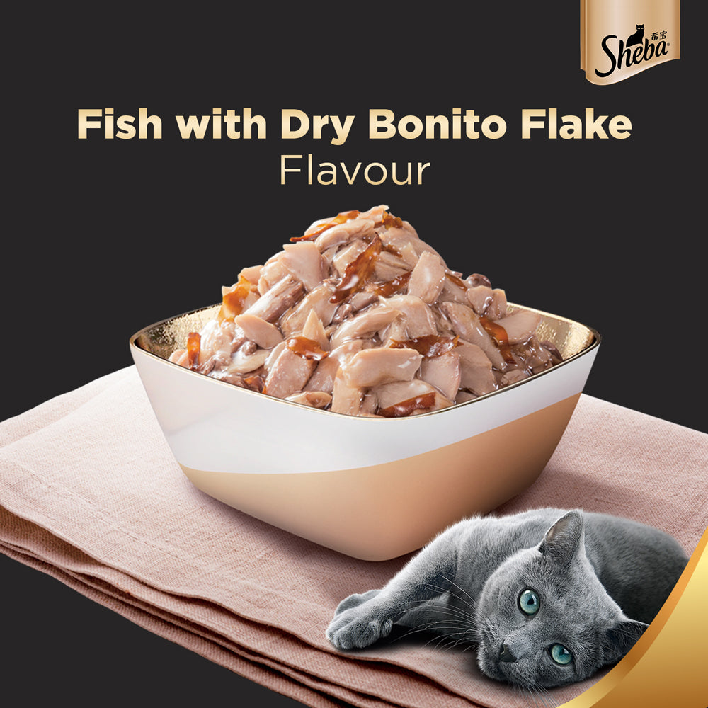 Sheba Wet Cat Food - Fish with Dry Bonito Flake
