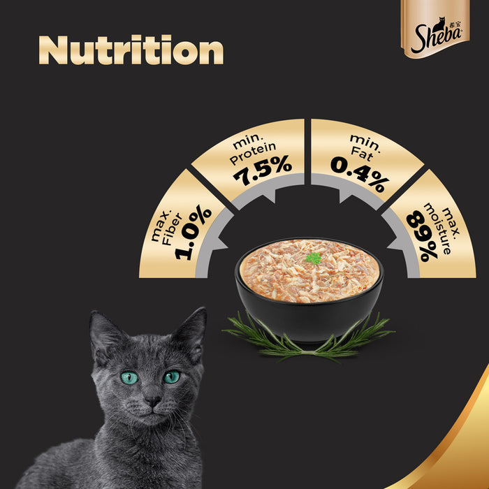 Sheba Premium Wet Cat Food - Chicken With Tuna In Gravy (Adult 1+)