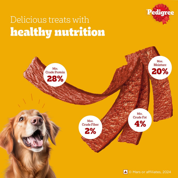PedigreeÂ® Tasty Jerkyâ„¢ Dog Treat, Chicken Flavour, 70g Jerky-style Treats for Bonding, Low-fat and High-protein* Dog Treat