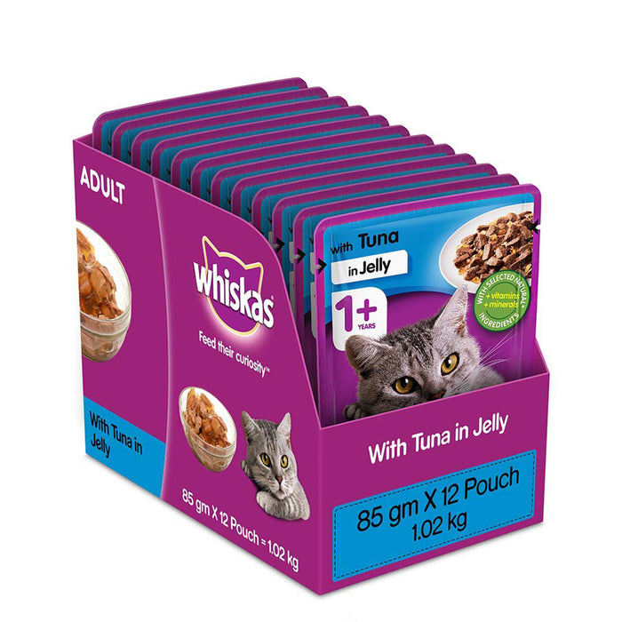 Whiskas Adult (+1 year) Wet Cat Food, Tuna in Jelly