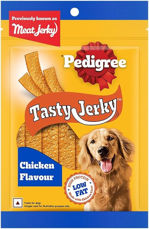 Pedigree Meat Jerky Adult Dog Treat , Chicken, 80g Pack - Pack of 5