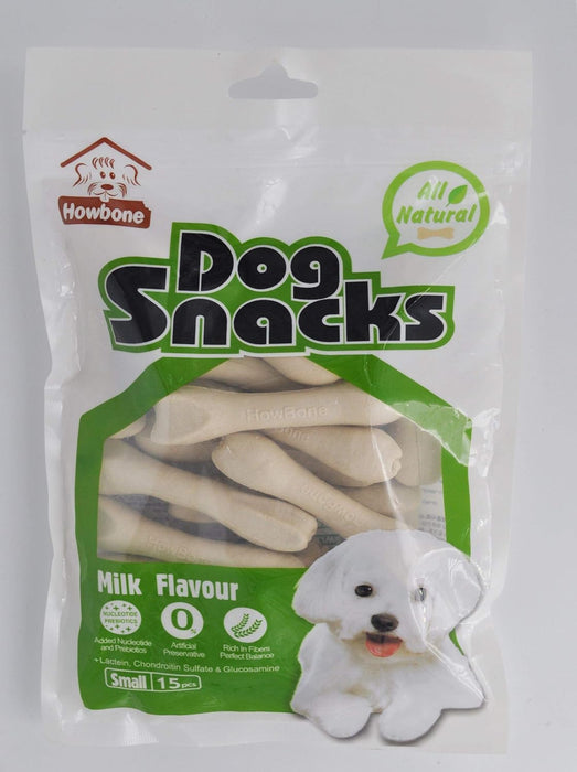 Gnawlers Howbone Dog Snack Small 15 in 1 Milk Dog Treat - 270 gm - Pack of 5