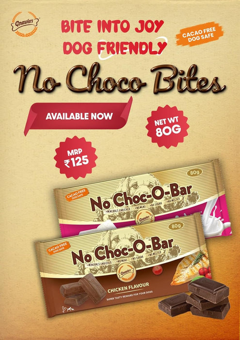Gnawlers No Choc-O-Bar Milk Flavour Dog Treat 80 gm - Pack of 5