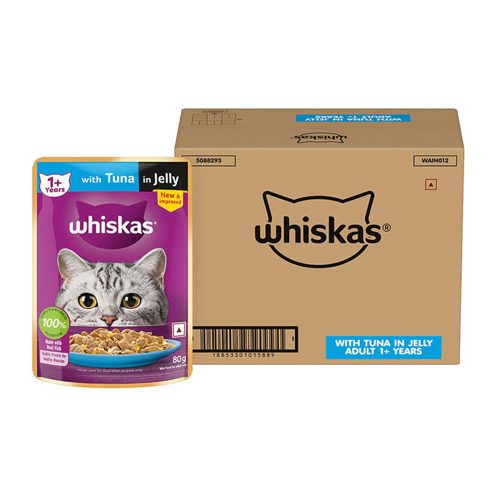 Whiskas Adult (+1 year) Wet Cat Food, Tuna in Jelly