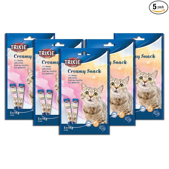 Trixie Creamy Snack With Shrimp Cat Treat  5 Ã— 14 gm