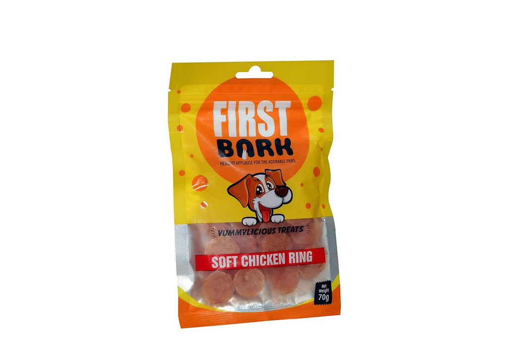 First Bark Soft Chicken Ring Dog Meaty Treat - 70 gm
