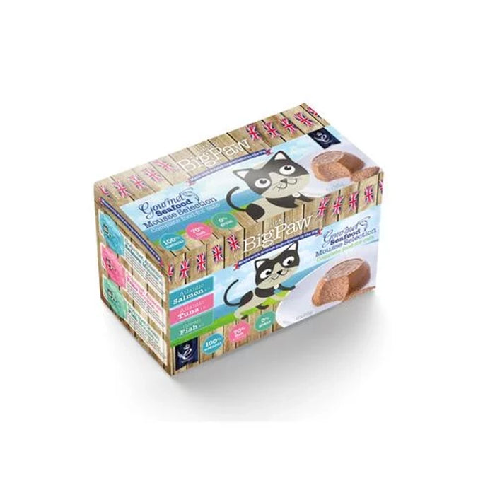 Little BigPaw Wet Cat Food - Gourmet Seafood Mousse Selection - Pack of 6 (6 x 85 gms)