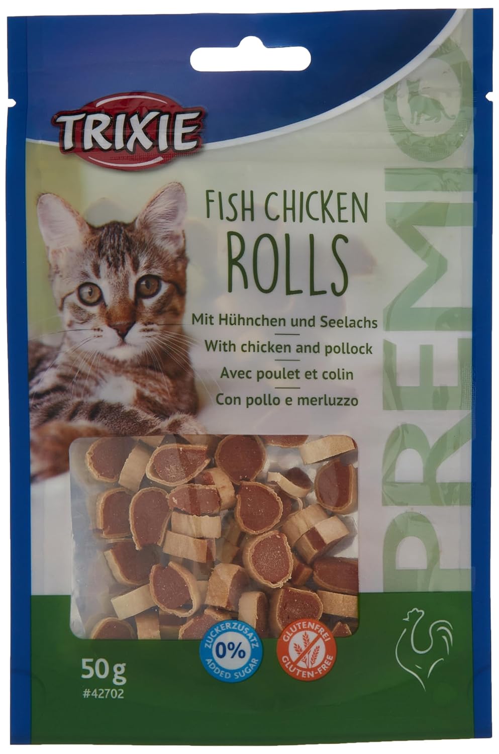 Trixie Premio Fish Chicken Rolls Cat Treat  50 gm - Pack of 5