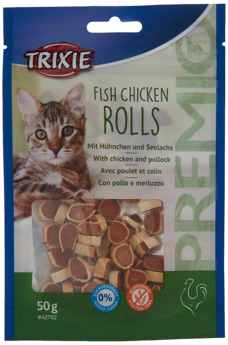 Trixie Premio Fish Chicken Rolls Cat Treat  50 gm - Pack of 5