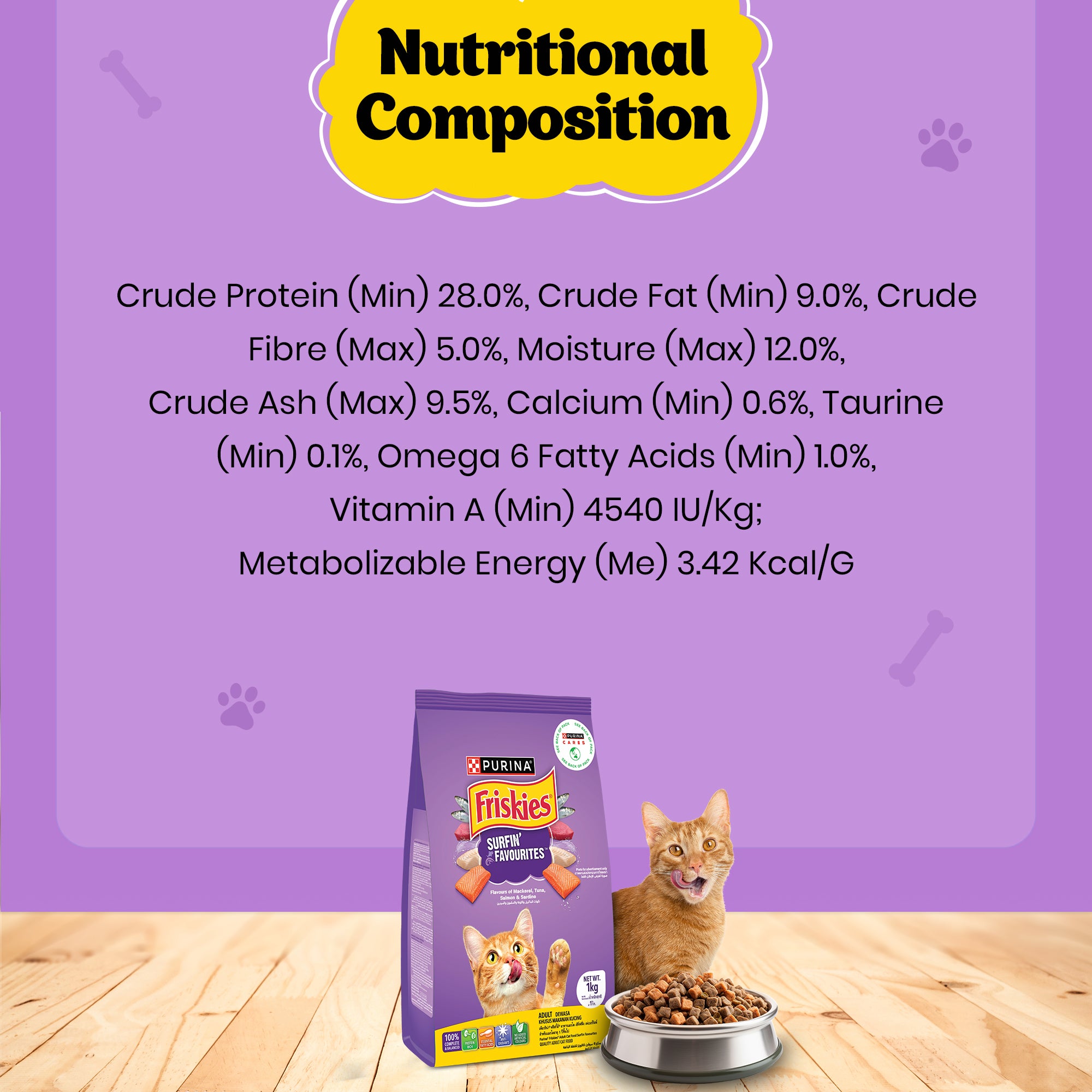 PURINA FRISKIES Surfin' Favourites Mackerel Tuna Salmon & Sardine Flavours Dry Adult Cat Food