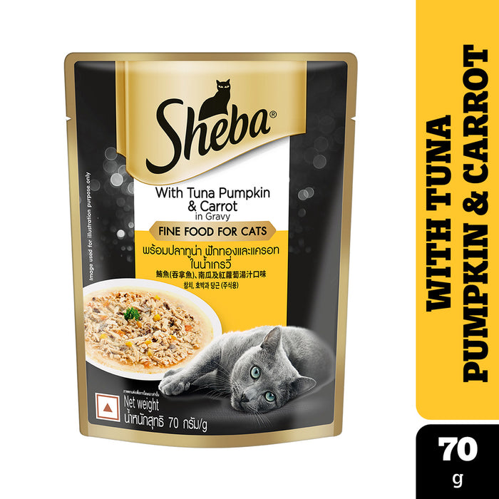 Sheba Premium Wet Cat Food - Tuna Pumpkin & Carrot In Gravy (Adult 1+)