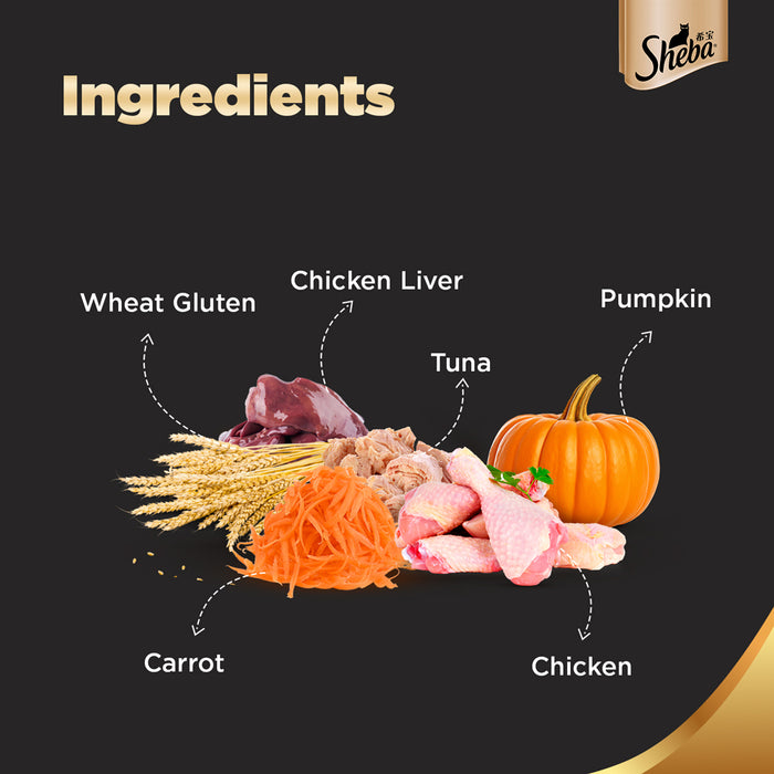 Sheba Premium Wet Cat Food - Tuna Pumpkin & Carrot In Gravy (Adult 1+)