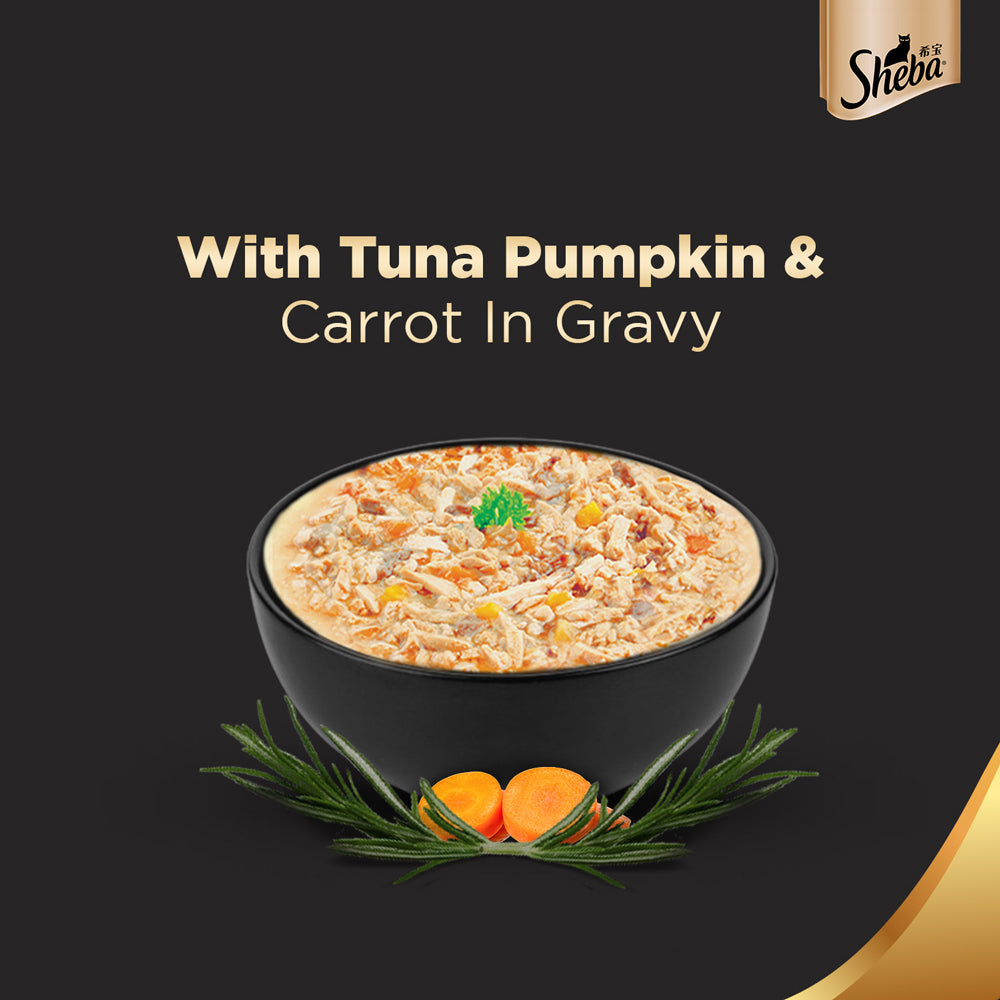 Sheba Premium Wet Cat Food - Tuna Pumpkin & Carrot In Gravy (Adult 1+)