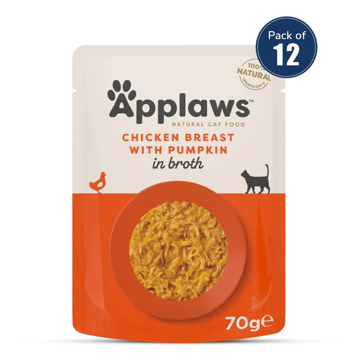 Applaws Chicken & Pumpkin & Wild Rice Adult Wet Cat Food Pouch - 70 gm(Pack Of 12)