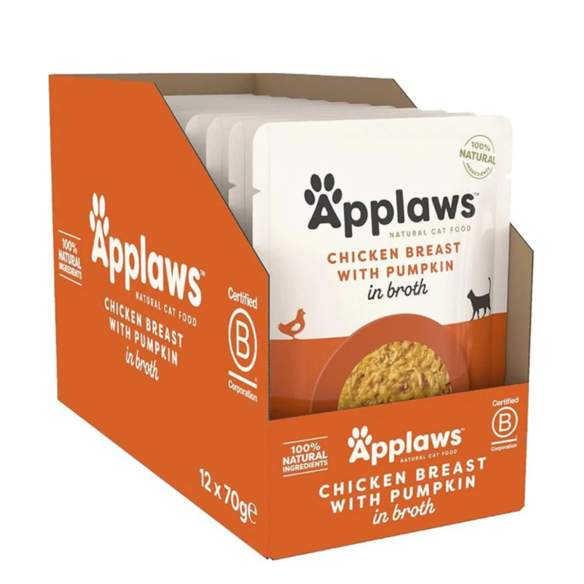 Applaws Chicken & Pumpkin & Wild Rice Adult Wet Cat Food Pouch - 70 gm(Pack Of 12)