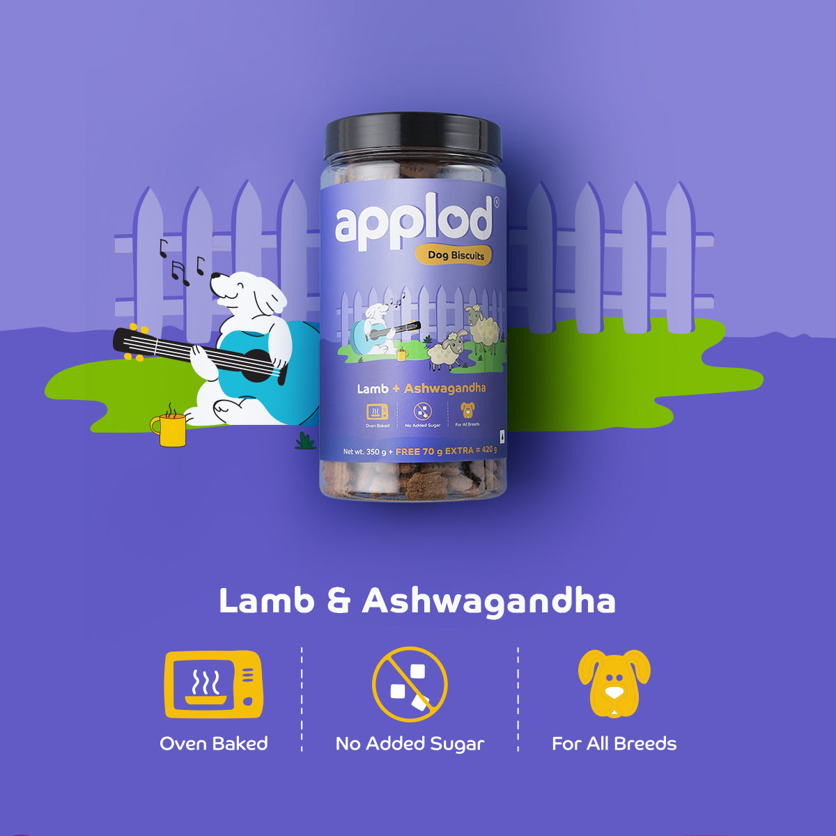 Applod Lamb Dog Biscuit With Ashwagandha