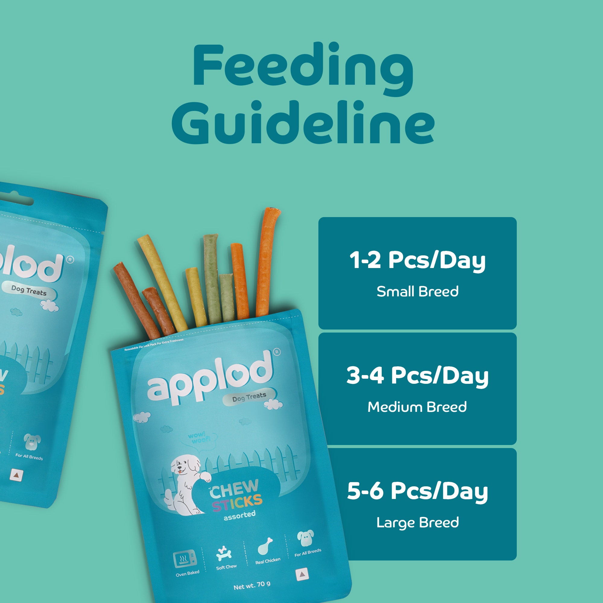 Applod Soft Assorted Chew Stick - 70 gm