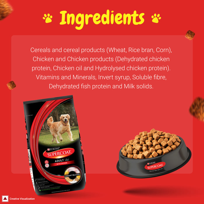 PURINA SUPERCOAT  with Chicken Adult (1+ Years) All Breed Dry Dog Food