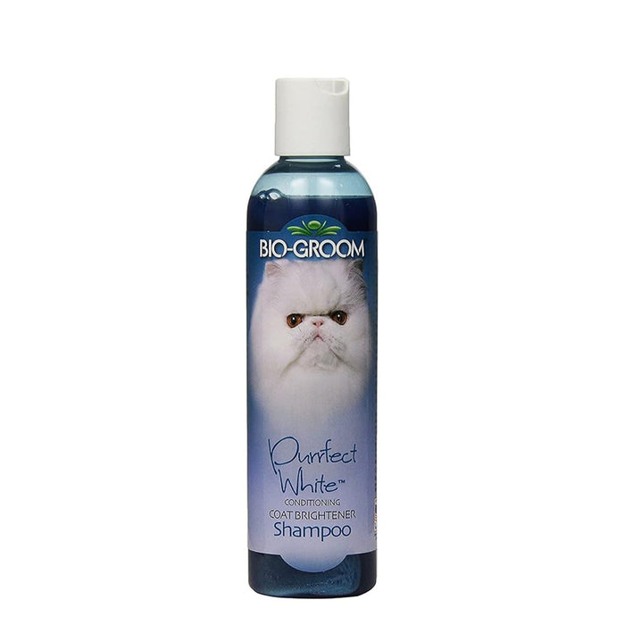 Bio-Groom Shampoo for Cats - Conditioning Coat Brightener Shampoo Purrfect White (235ml)