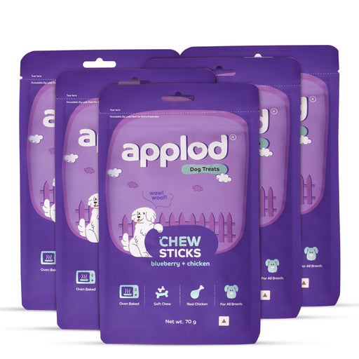 Applod Soft Blueberry & Chicken Chew Sticks - Pack of 5