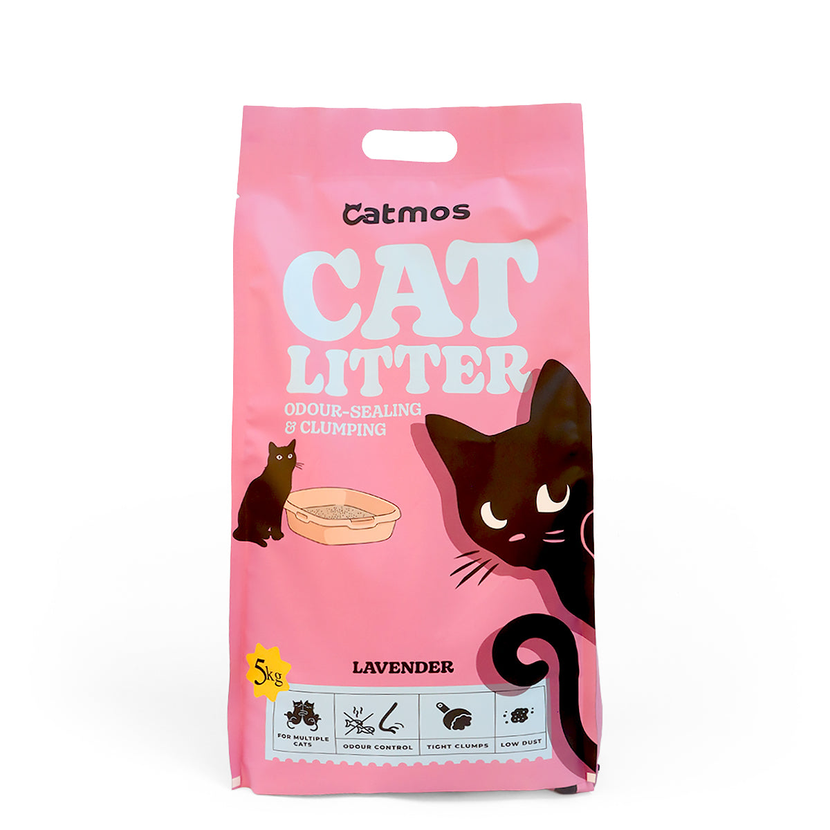 Catmos Odour Sealing Clumping Cat Litter – Lavender, 5kg