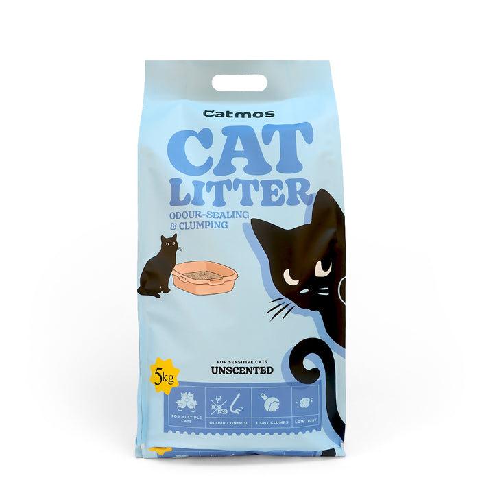 Catmos Odour Sealing Clumping Cat Litter – Unscented, 5kg