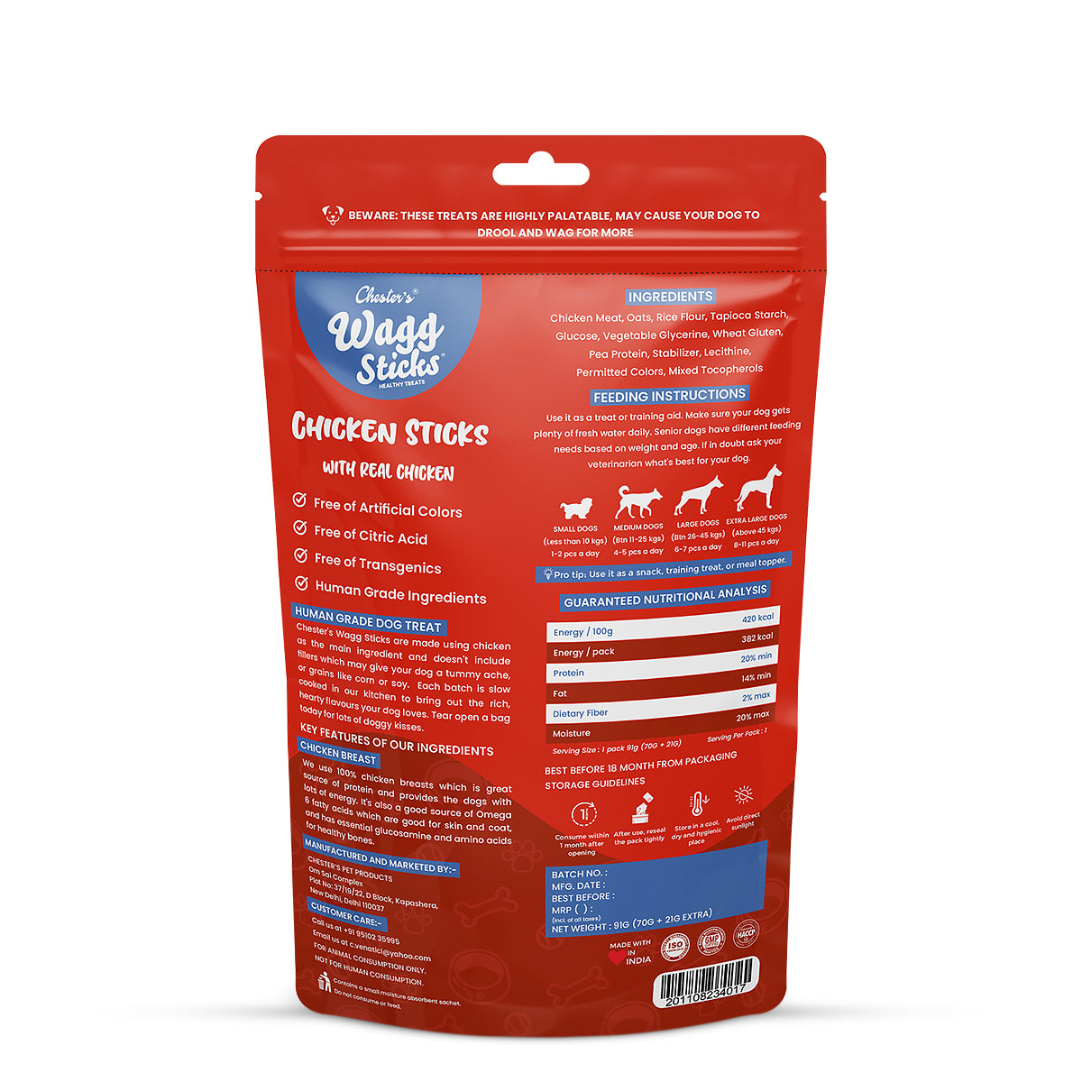 Chesters Wagg Sticks- Chicken Sticks Dog Treat