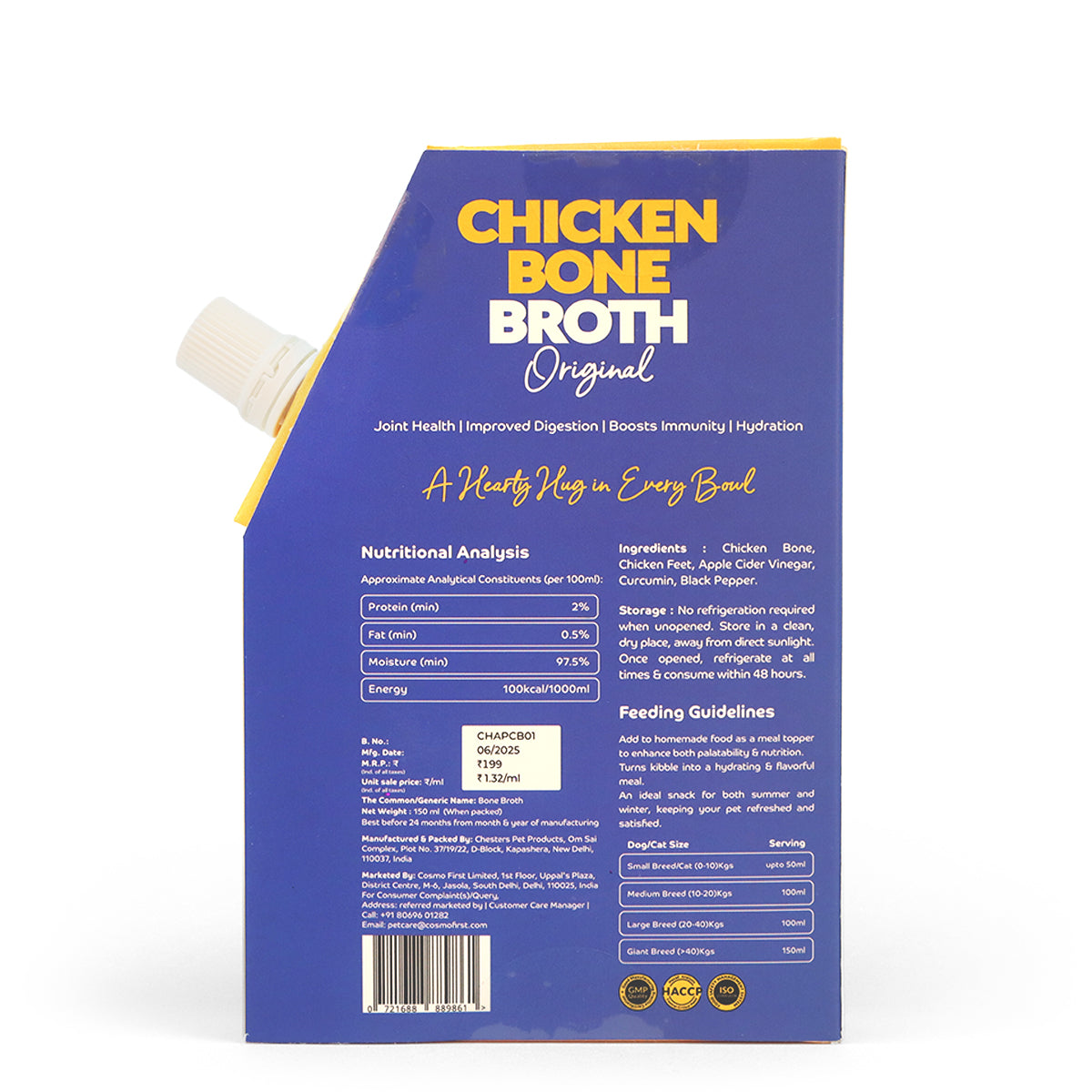Applod Chicken Bone Broth Original for Dogs & Cats– 150ml