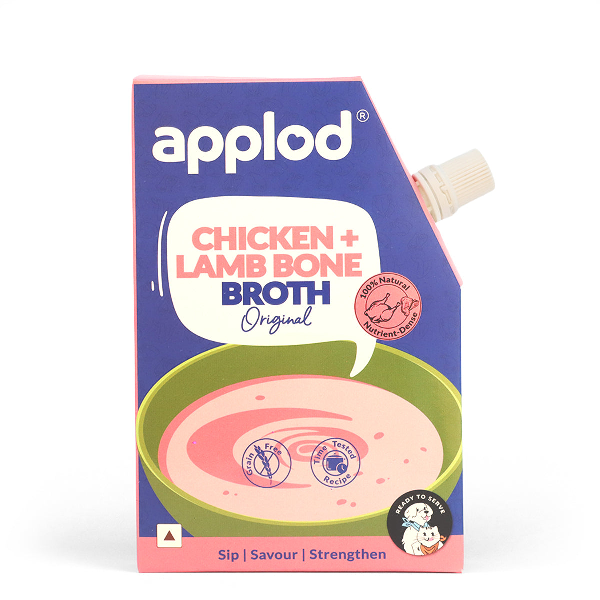 Applod Chicken & Lamb Bone Broth Original for Dogs & Cats - 150ml