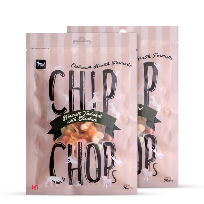 Chip Chops Dog Treats - Biscuit Twined with Chicken - 70 gm