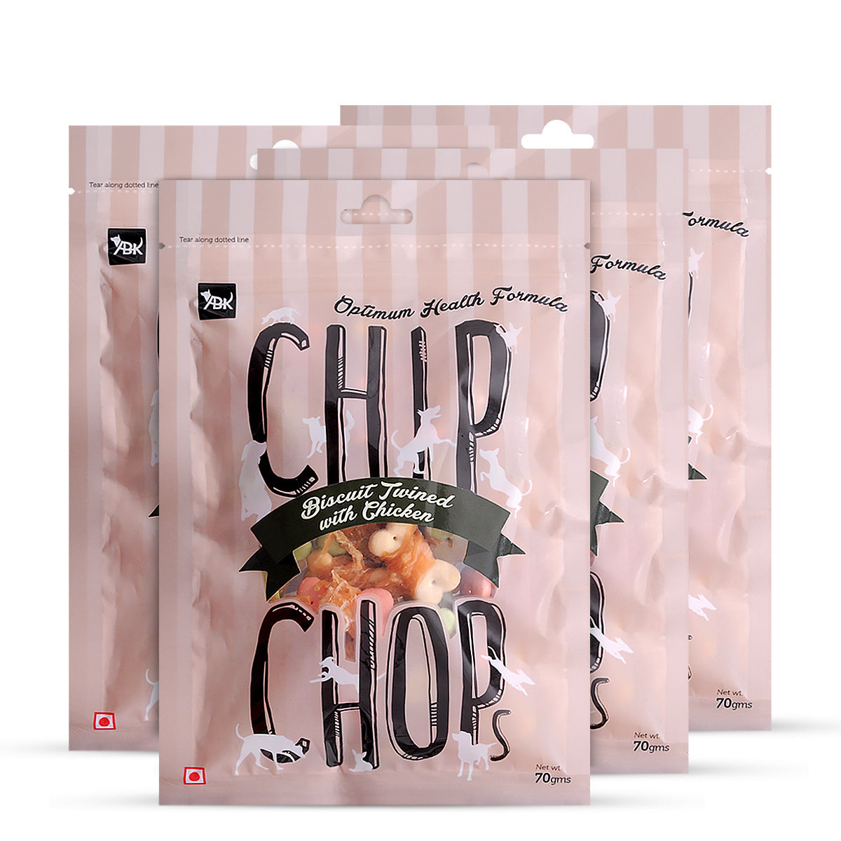Chip Chops Dog Treats - Biscuit Twined with Chicken - 70 gm