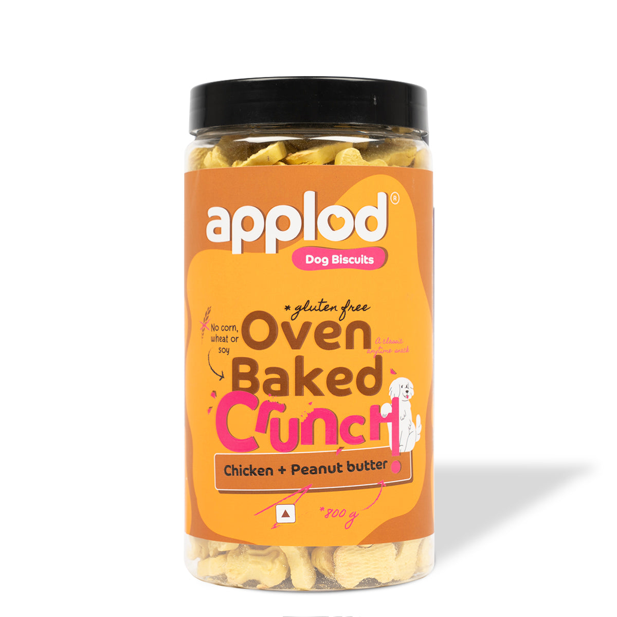 Applod Crunch-a-Licious Gluten Free Chicken and Peanut Butter Dog Biscuits -  800Gm
