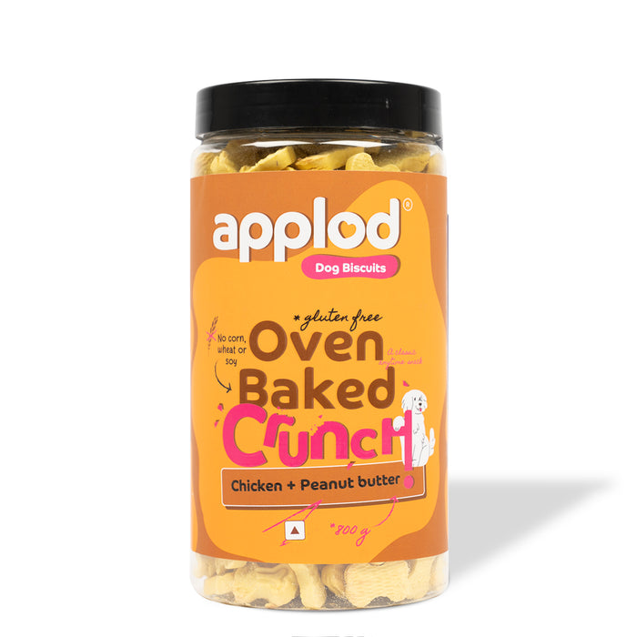 Applod Crunch-a-Licious Gluten Free Chicken and Peanut Butter Dog Biscuits -  800Gm