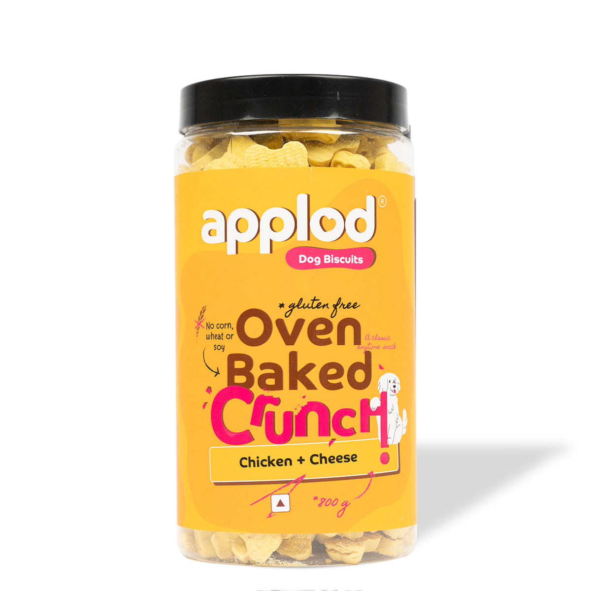 Applod Crunch-a-Licious Gluten Free Chicken & Cheese Dog Biscuits - 800 Gm