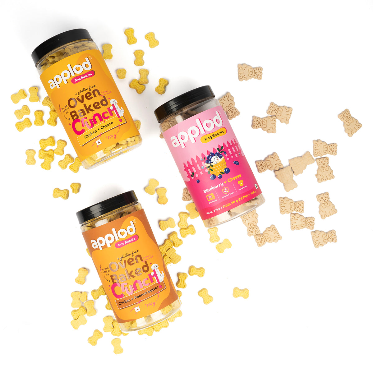 Applod Crunch-a-Licious Gluten Free Chicken and Peanut Butter Dog Biscuits -  800Gm