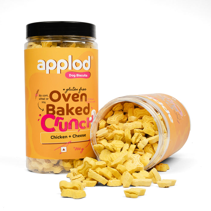 Applod Crunch-a-Licious Gluten Free Chicken & Cheese Dog Biscuits - 800 Gm