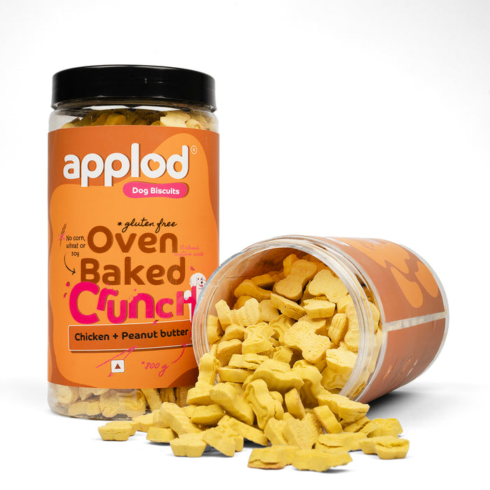 Applod Crunch-a-Licious Gluten Free Chicken and Peanut Butter Dog Biscuits -  800Gm