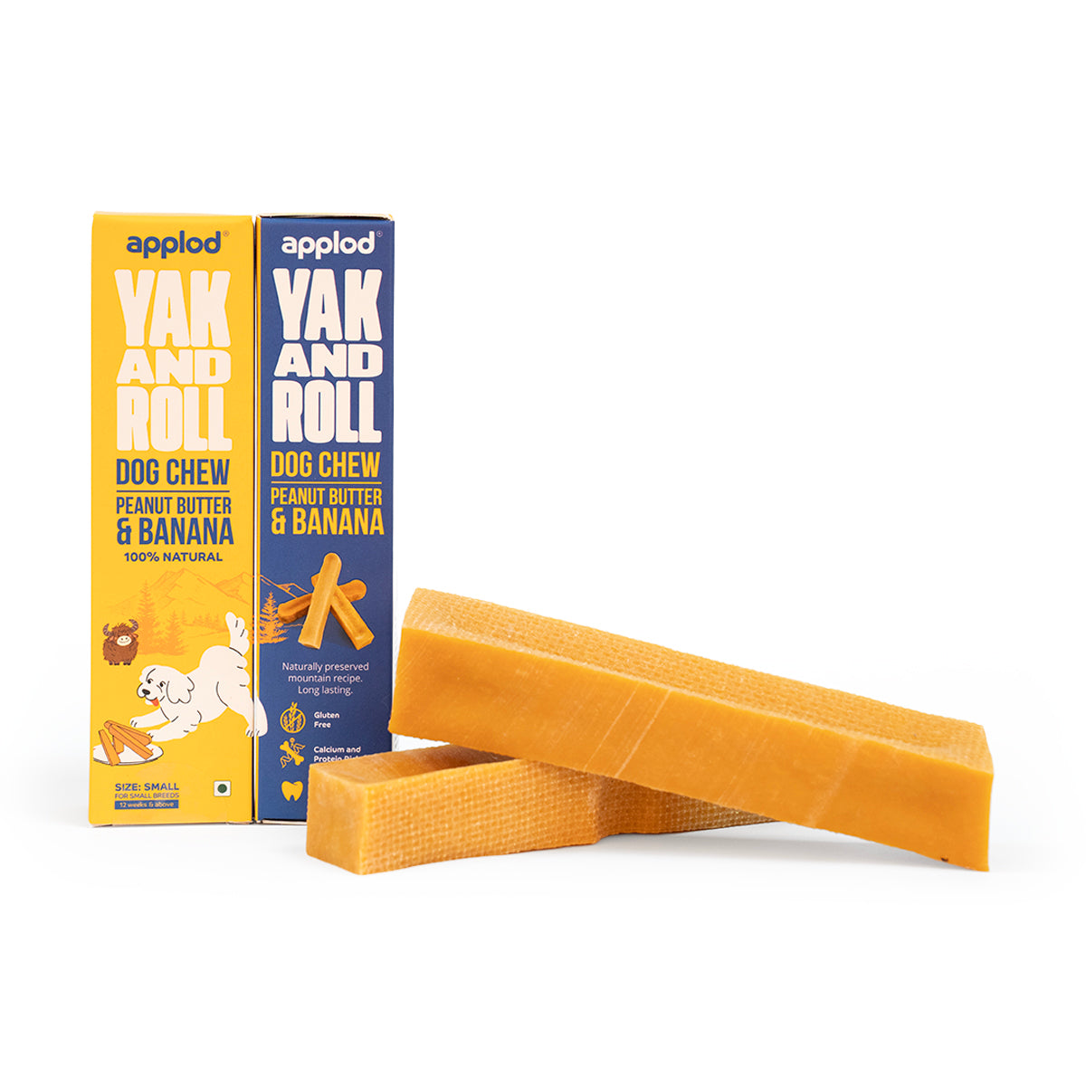 Applod Yak & Roll Peanut Butter & Banana Yak Chew for Dogs
