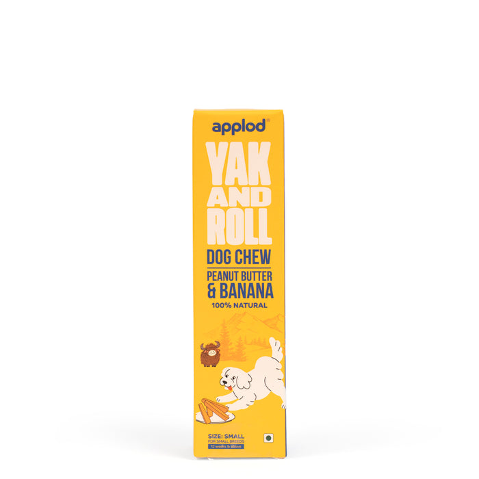 Applod Yak & Roll Peanut Butter & Banana Yak Chew for Dogs