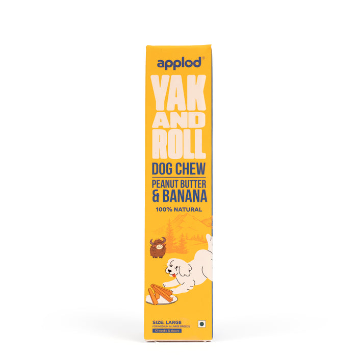 Applod Yak & Roll Peanut Butter & Banana Yak Chew for Dogs