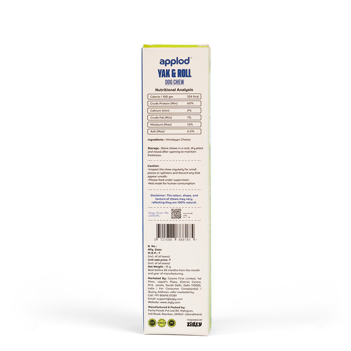 Applod Yak & Roll Natural Yak Chew For Dogs