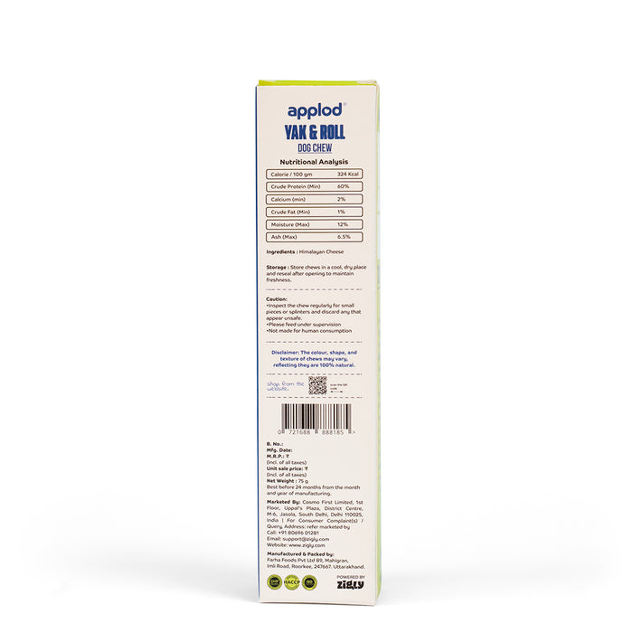 Applod Yak & Roll Natural Yak Chew For Dogs